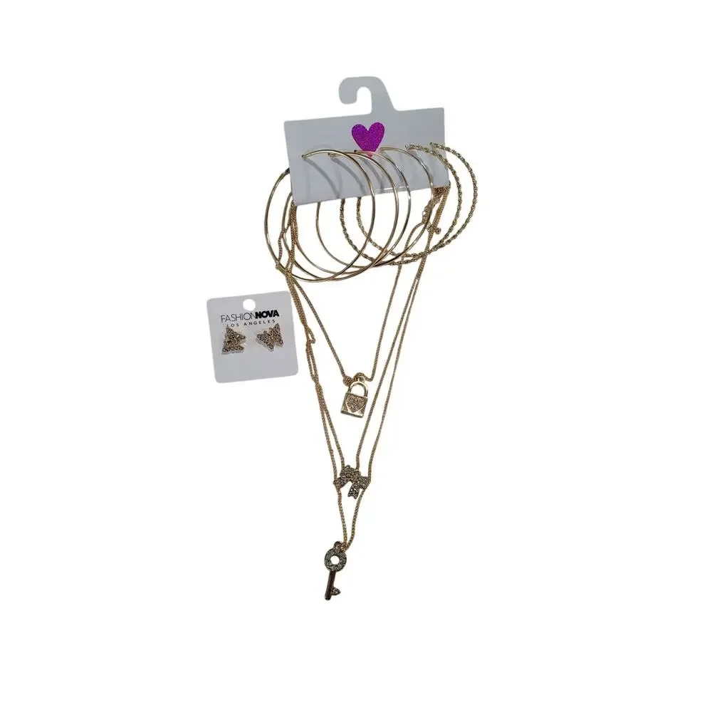 Fashion Nova Butterfly Earrings Women's Costume Jewelry Layering Necklace‎ #7